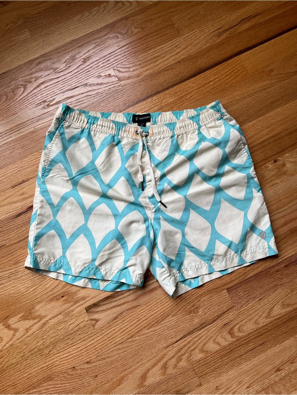 Zanerobe Aqua & Cream Abstract-Print Swim Shorts